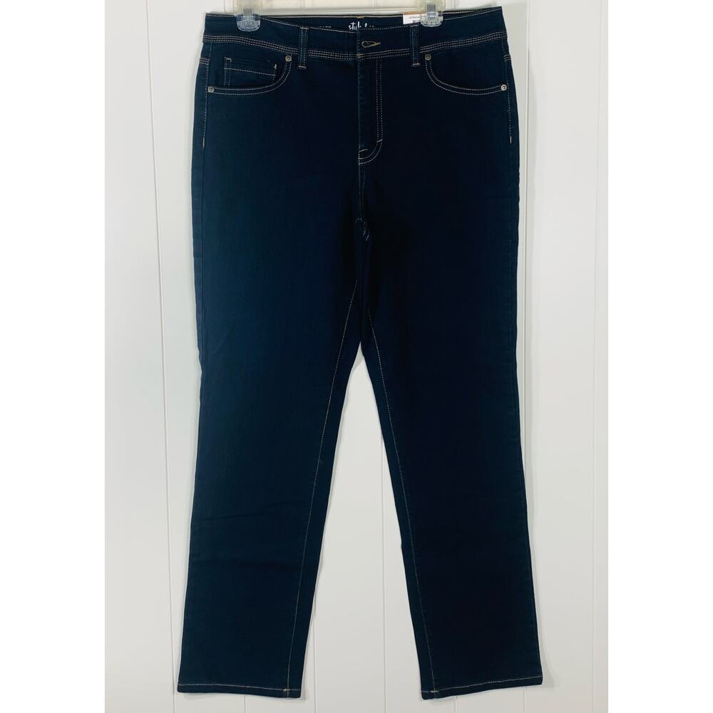 NEW Women’s Style & Co Straight Leg High-Rise Tummy Control Blue Jegging size 12